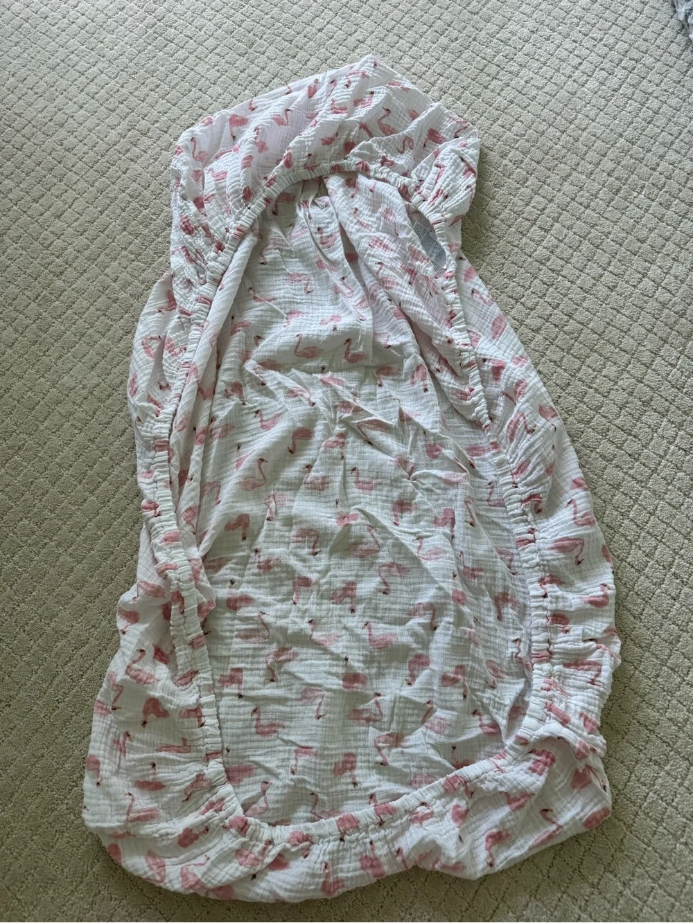 aden + anais Pink Flamingo Muslin Fitted Crib Sheet